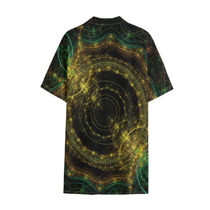 Steampunk Fractal Print Cotton Hawaiian Shirt