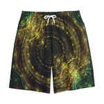 Steampunk Fractal Print Cotton Shorts
