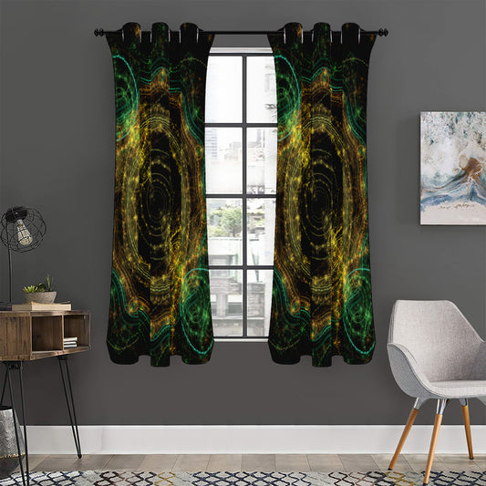 Steampunk Fractal Print Curtain