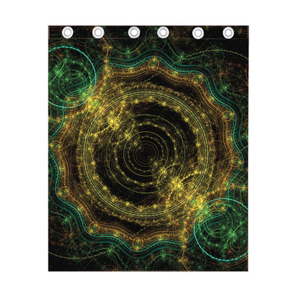 Steampunk Fractal Print Curtain