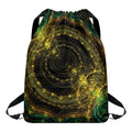 Steampunk Fractal Print Drawstring Backpack