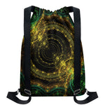 Steampunk Fractal Print Drawstring Backpack