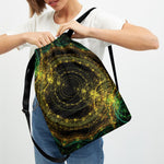 Steampunk Fractal Print Drawstring Backpack