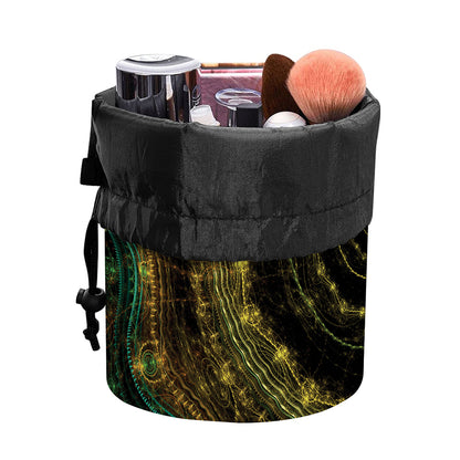 Steampunk Fractal Print Drawstring Makeup Bag