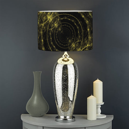 Steampunk Fractal Print Drum Lamp Shade