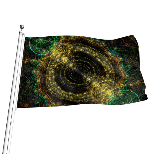 Steampunk Fractal Print Flag