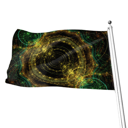Steampunk Fractal Print Flag