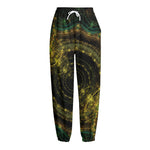 Steampunk Fractal Print Fleece Lined Knit Pants