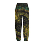 Steampunk Fractal Print Fleece Lined Knit Pants