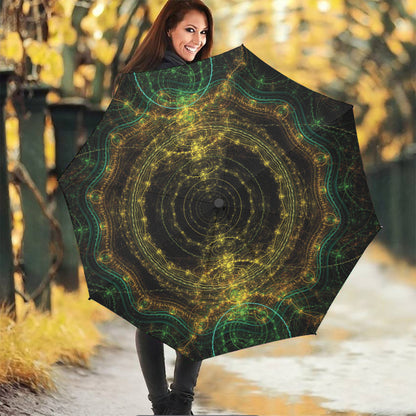Steampunk Fractal Print Foldable Umbrella