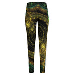 Steampunk Fractal Print High-Waisted Pocket Leggings
