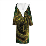 Steampunk Fractal Print Hooded Bathrobe