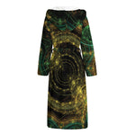 Steampunk Fractal Print Hooded Bathrobe