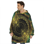 Steampunk Fractal Print Hoodie Blanket