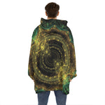 Steampunk Fractal Print Hoodie Blanket