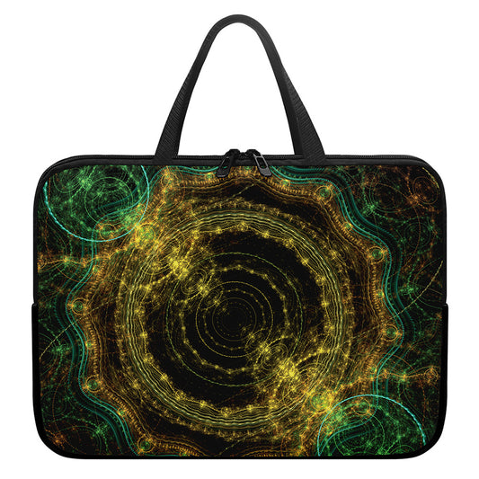 Steampunk Fractal Print Laptop Sleeve With Handle