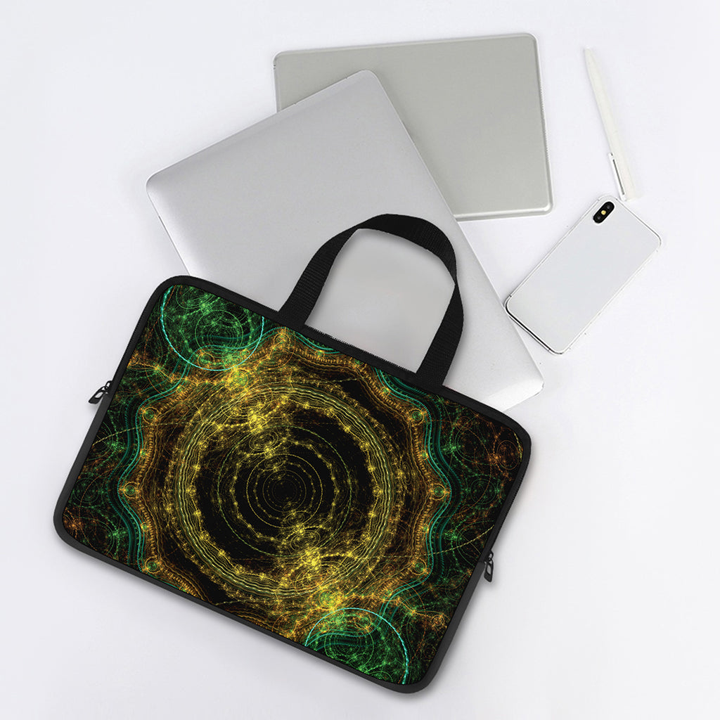 Steampunk Fractal Print Laptop Sleeve With Handle