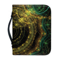 Steampunk Fractal Print Leather Bible Cover