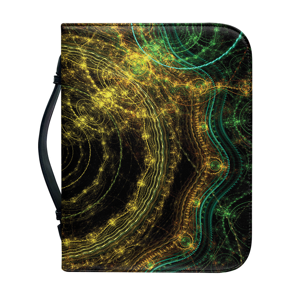 Steampunk Fractal Print Leather Bible Cover
