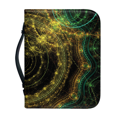 Steampunk Fractal Print Leather Bible Cover