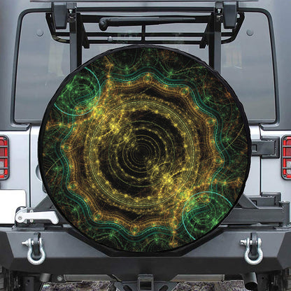 Steampunk Fractal Print Leather Spare Tire Cover