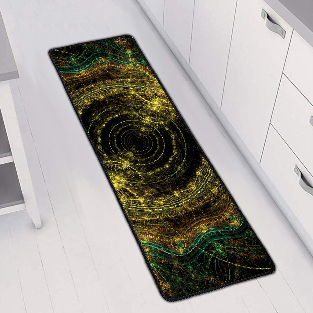 Steampunk Fractal Print Long Kitchen Mat