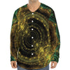 Steampunk Fractal Print Long Sleeve Baseball Jersey