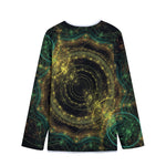 Steampunk Fractal Print Long Sleeve Short Coat