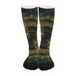 Steampunk Fractal Print Long Socks
