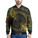 Steampunk Fractal Print Men's Bomber Jacket