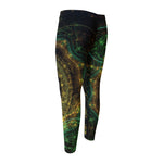 Steampunk Fractal Print Men's Compression Pants