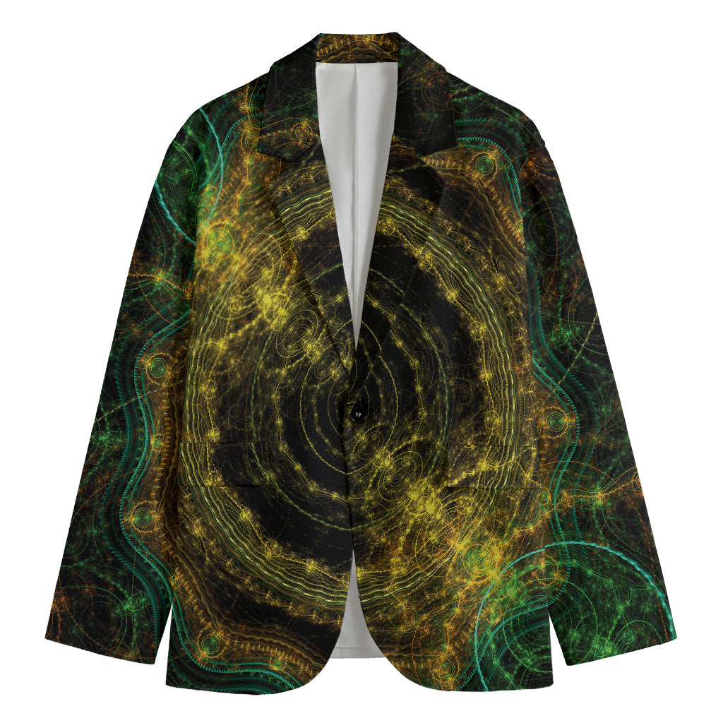 Steampunk Fractal Print Men's Cotton Blazer