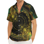 Steampunk Fractal Print Men's Deep V-Neck Shirt