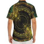 Steampunk Fractal Print Men's Deep V-Neck Shirt