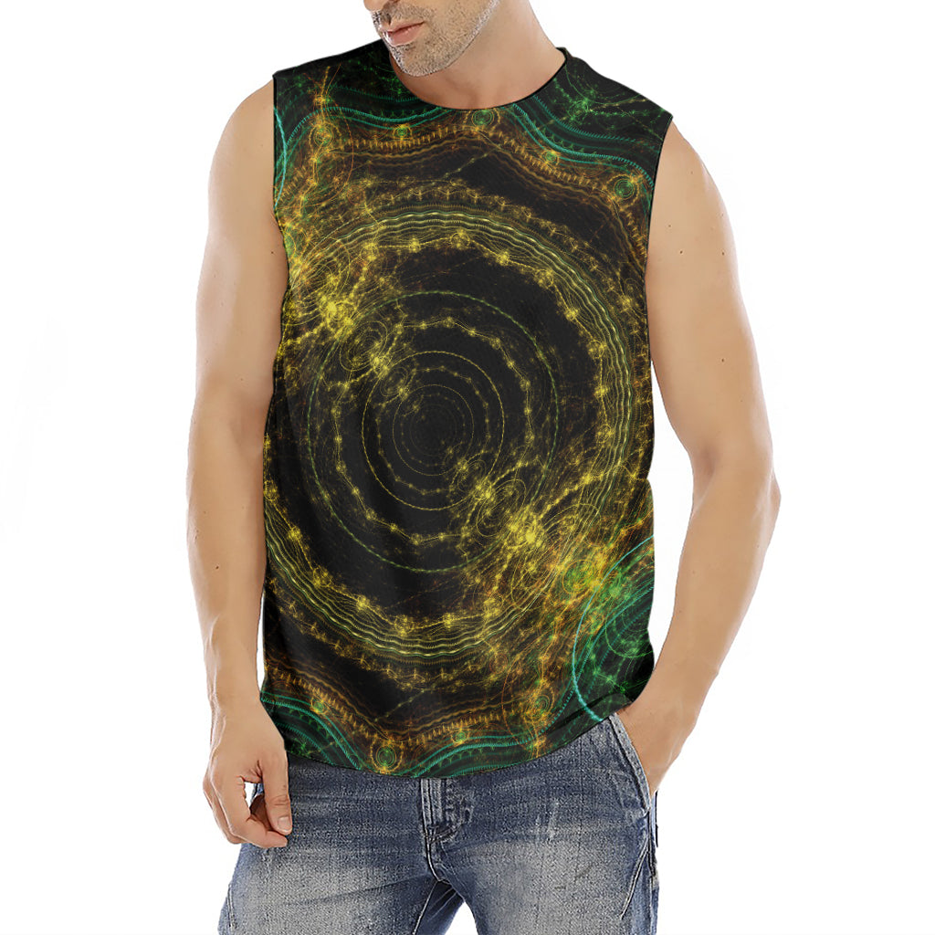 Steampunk Fractal Print Men's Fitness Tank Top