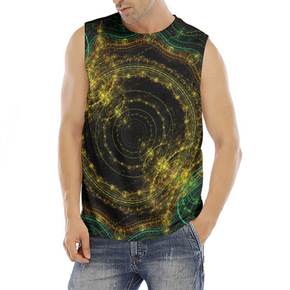 Steampunk Fractal Print Men's Fitness Tank Top