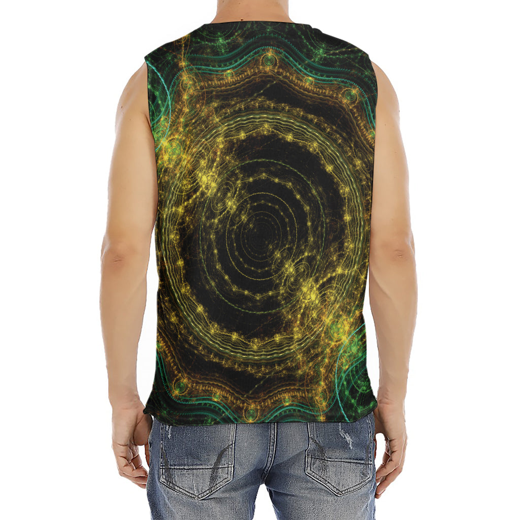 Steampunk Fractal Print Men's Fitness Tank Top