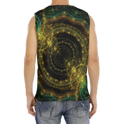 Steampunk Fractal Print Men's Fitness Tank Top