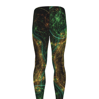 Steampunk Fractal Print Men's leggings