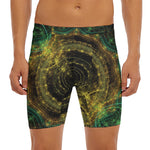 Steampunk Fractal Print Men's Long Boxer Briefs
