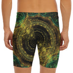 Steampunk Fractal Print Men's Long Boxer Briefs