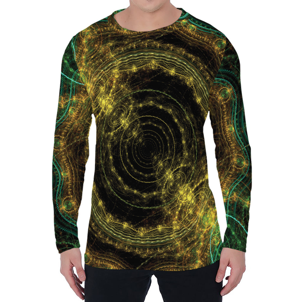 Steampunk Fractal Print Men's Long Sleeve T-Shirt
