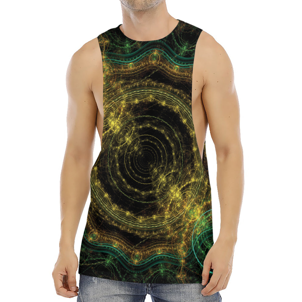 Steampunk Fractal Print Men's Muscle Tank Top
