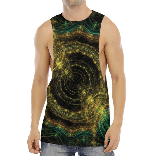 Steampunk Fractal Print Men's Muscle Tank Top