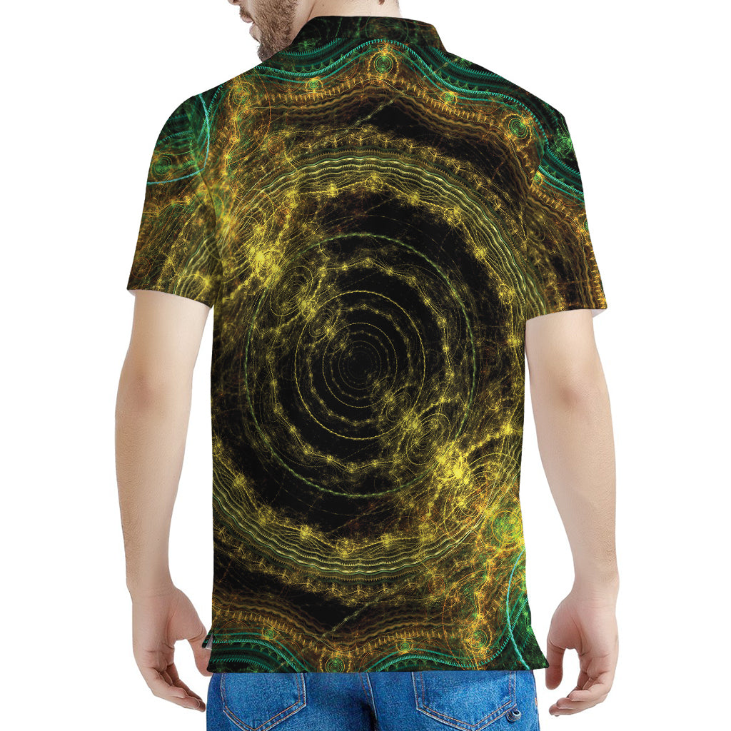 Steampunk Fractal Print Men's Polo Shirt
