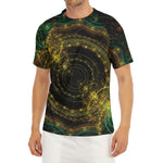 Steampunk Fractal Print Men's Short Sleeve Rash Guard