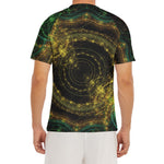 Steampunk Fractal Print Men's Short Sleeve Rash Guard
