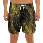 Steampunk Fractal Print Men's Split Running Shorts