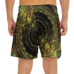 Steampunk Fractal Print Men's Split Running Shorts