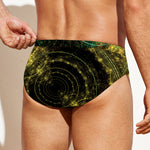 Steampunk Fractal Print Men's Swim Briefs